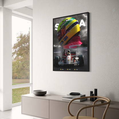 Ayrton Senna Poster | F1 Legende Wandkunst | Rennfahrer-Dekor | Druck für Zuhause & Café-Eingang | Kunstgemälde