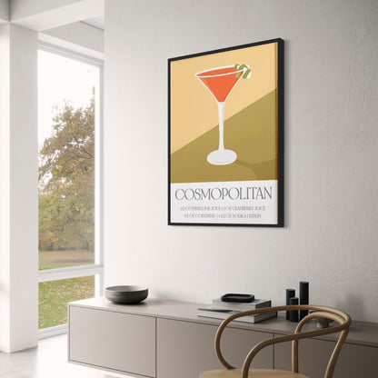 Cocktail Recipe Poster | Modern Cosmopolitan Art | Kitchen Decor | Bar Wall Art | Home Decor | Stylish Drink Recipe Poster | Beverage Artwork