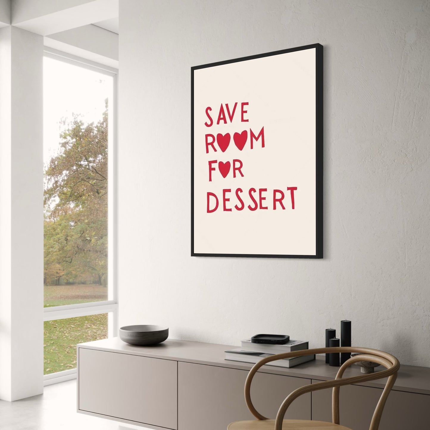 Hand Drawn Minimalist Dessert Art | Monochrome Kitchen Poster | Modern Dining Room Decor | Black and White Artwork