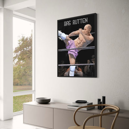 Bas Rutten Poster | Iconic Kick | El Guapo | Pancrase | UFC Champion