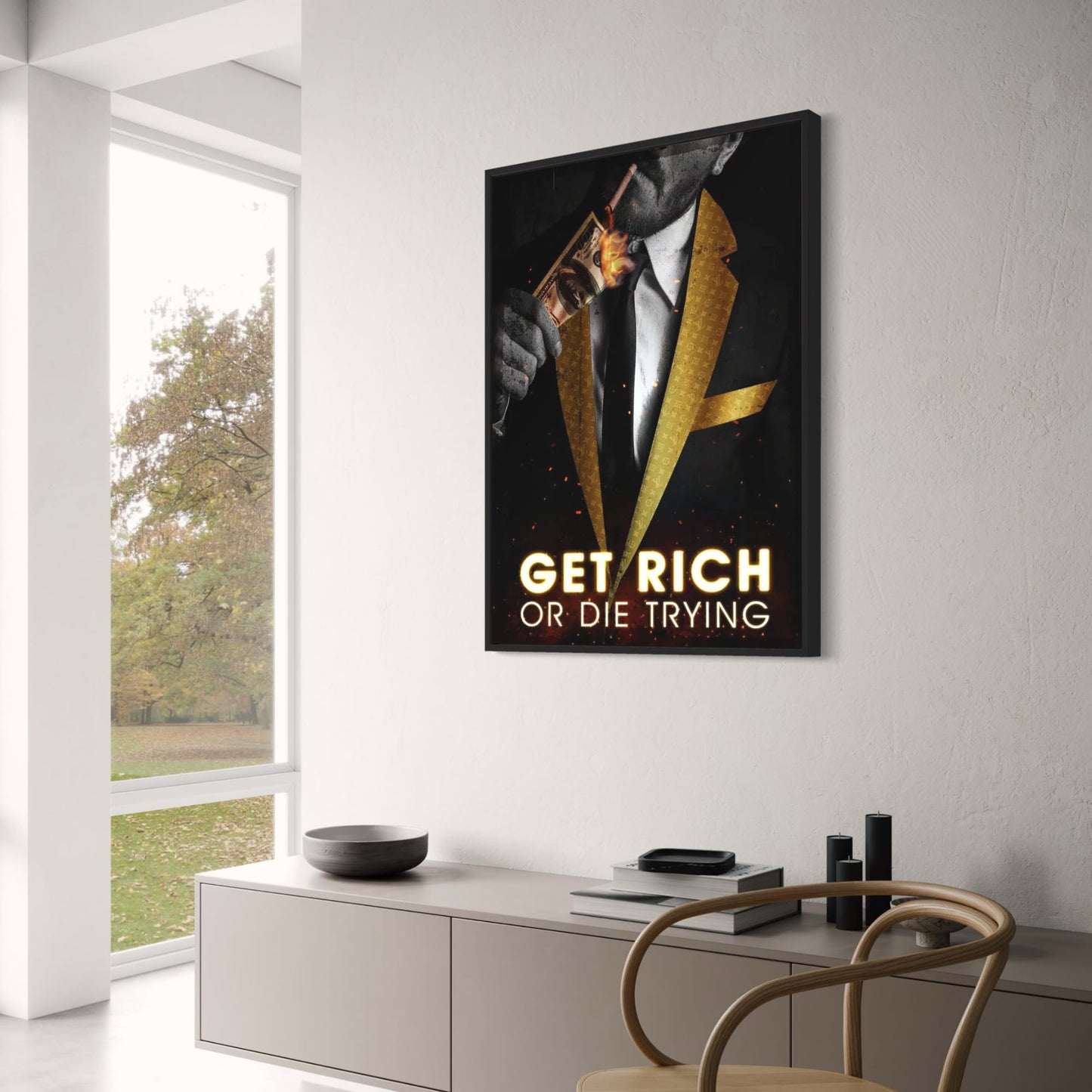 Word Rijk of Sterf Proberend | Motiverende Luxe Kunst
