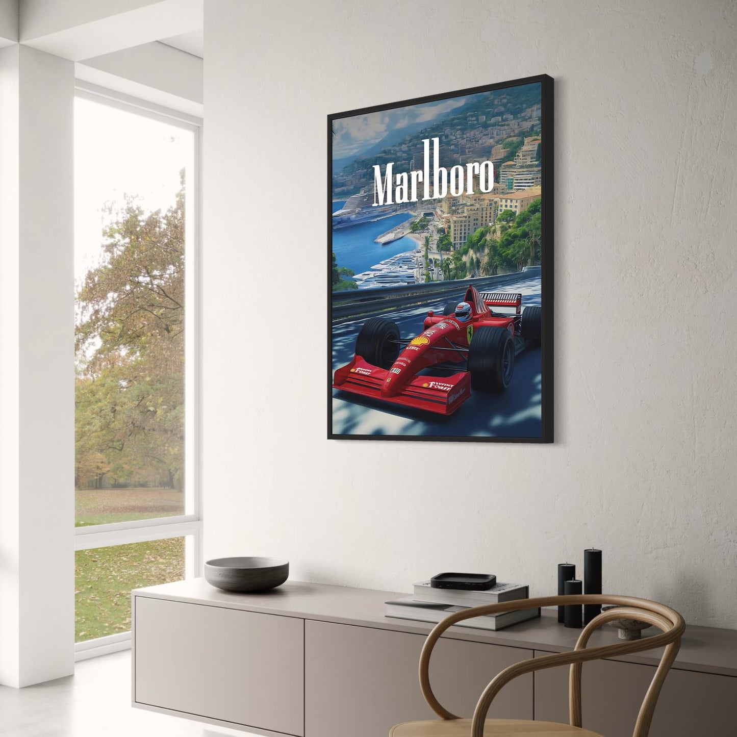 Vintage Formel 1 | Großer Preis von Monaco | F1-Rennplakat | Ferrari F310B | Michael Schumacher | Marina von Monte Carlo