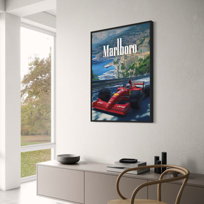 Vintage Formel 1 | Großer Preis von Monaco | F1-Rennplakat | Ferrari F310B | Michael Schumacher | Marina von Monte Carlo