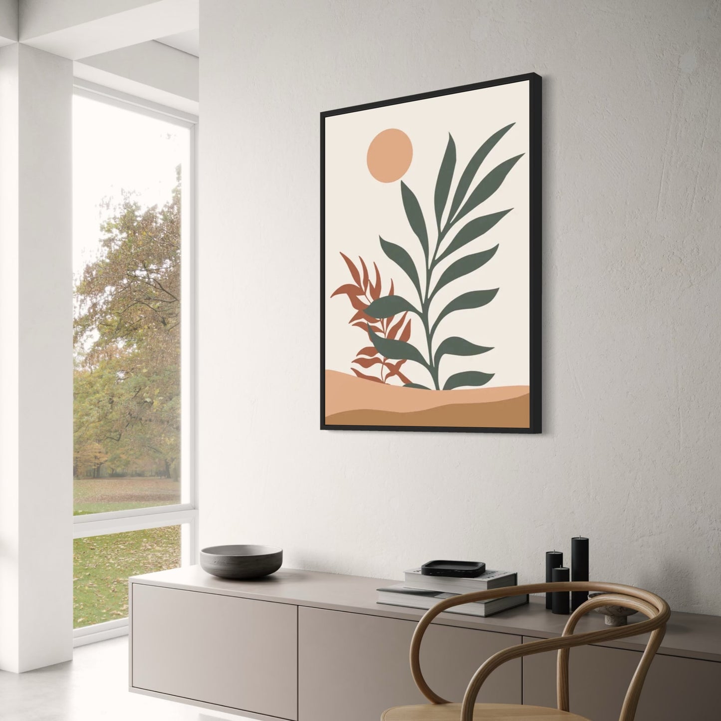 Warme, abstrakte botanische Dekoration | Zeitgenössisches Dekor