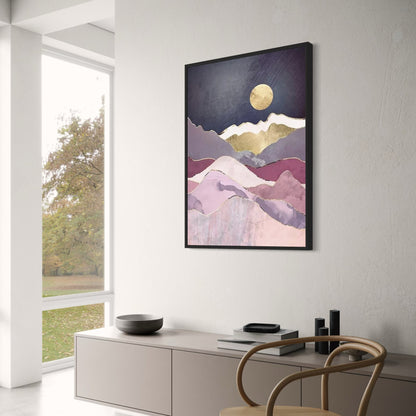 Abstraktes Landschaftsposter | Goldene Töne | Künstlerische Wohndekor-Wandkunst | Premium-Qualität | Moderne visuelle Kunstwerke