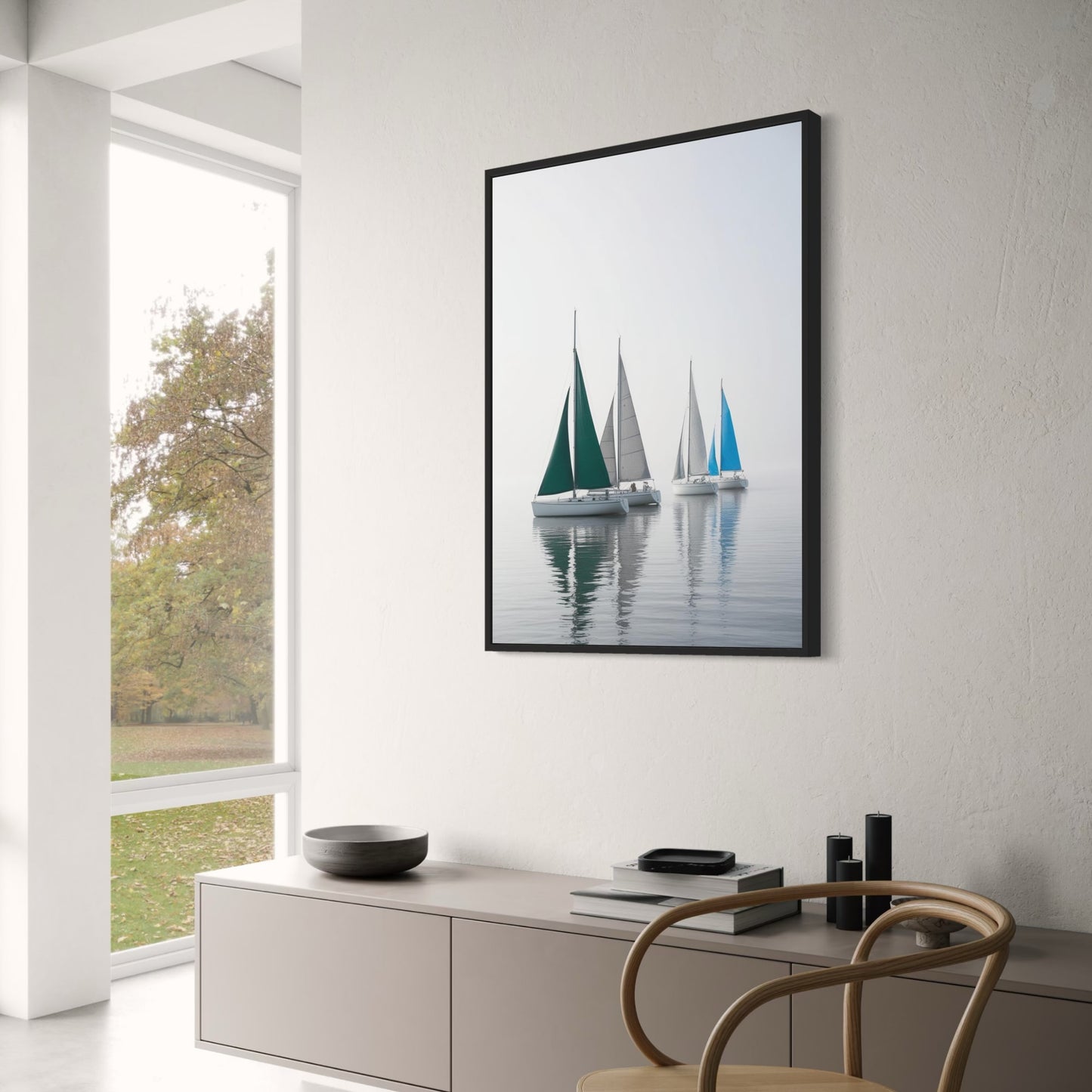 Farbenfrohe Segelboote | Nautische Kunst