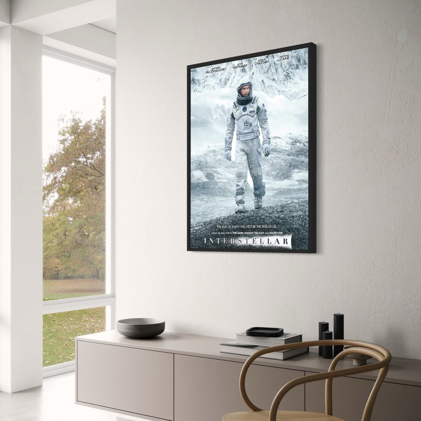Weltraum-Sci-Fi-Poster im nordischen Stil | Interstellare Leinwand-Wandkunst | Science-Fiction-Film-Kunstdekor