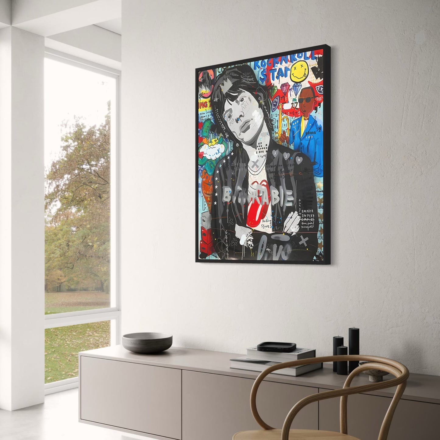 Mick Jagger Portrait | Abstract Street Pop | Graffiti Style
