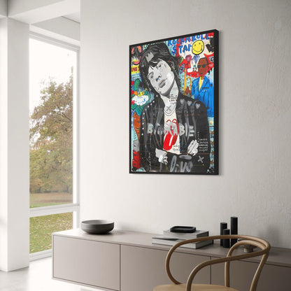 Mick Jagger Portrait | Abstract Street Pop | Graffiti Style