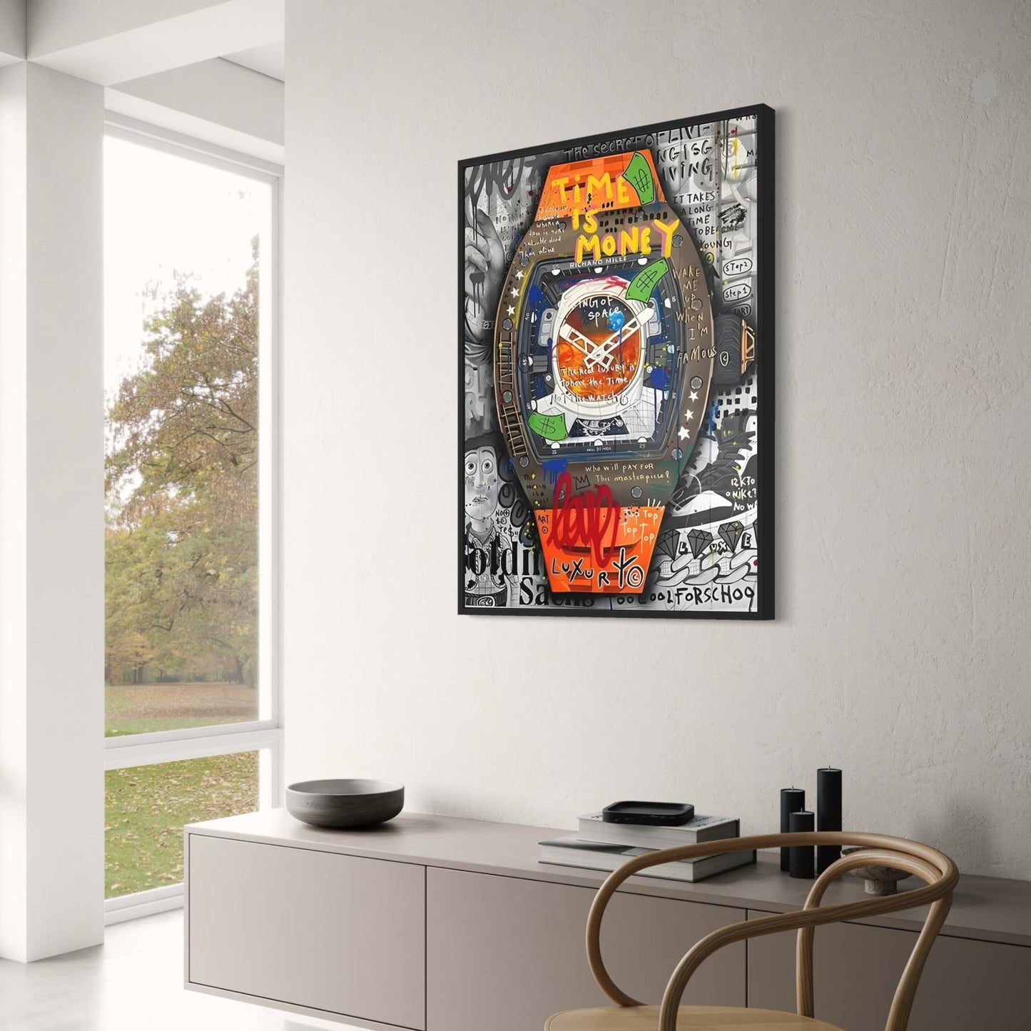 Graffiti Horloge | Richard Mille Geïnspireerd | Moderne Stedelijke Decor