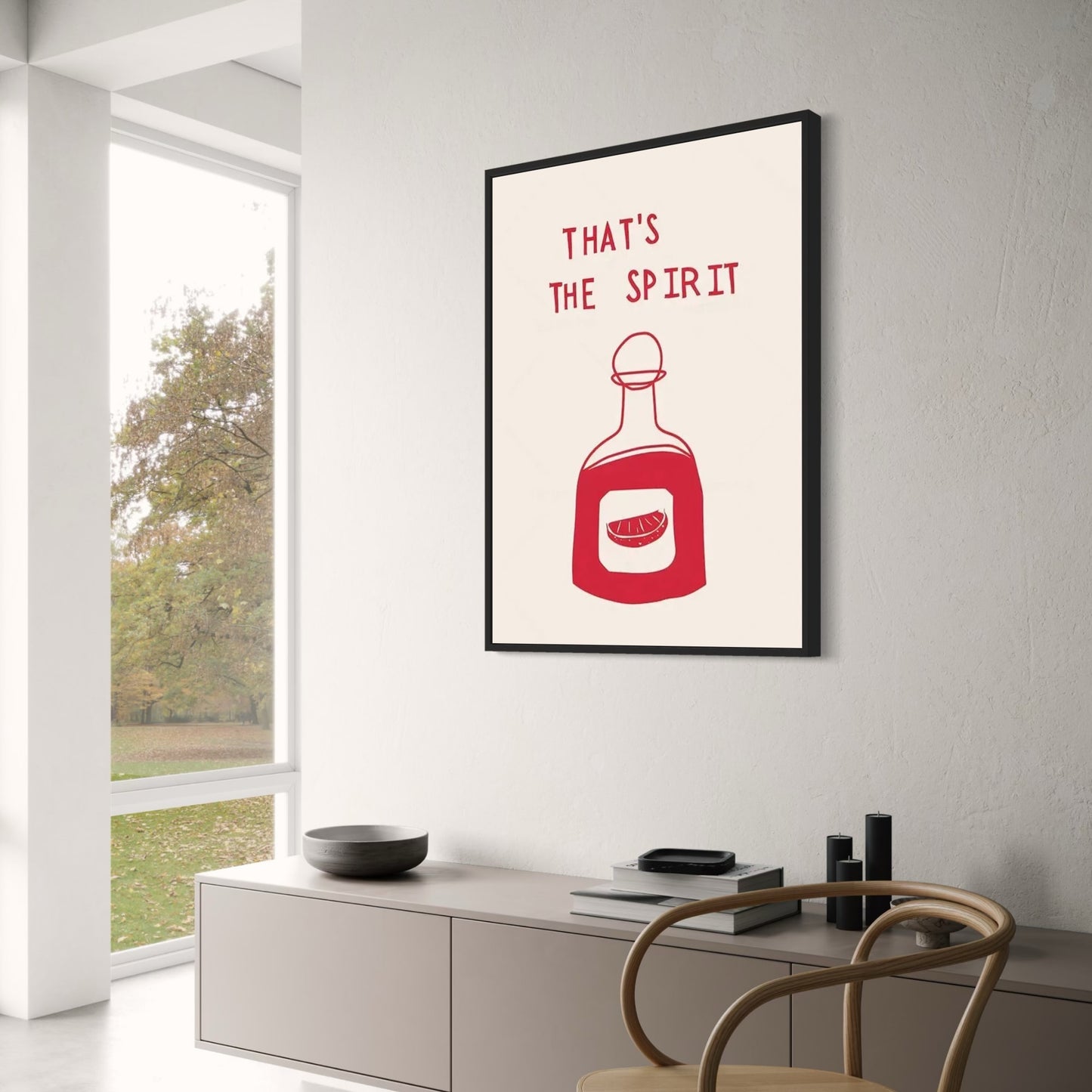 Hand Drawn Minimalist Art Poster | That's The Spirit | Modern Wall Decor | Artistic Home Decor | Artistic Visual Artwork | Contemporary Design