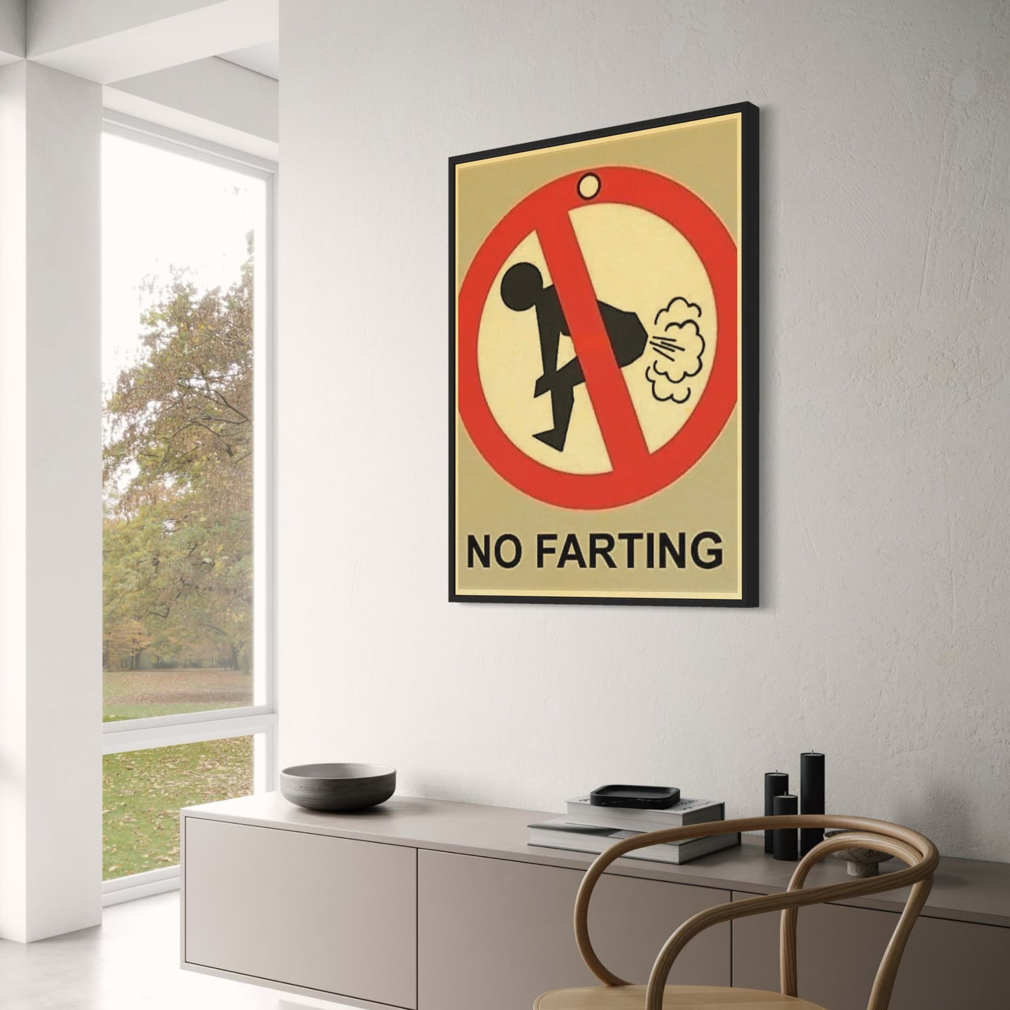 Vintage-Humor | Retro-Schild „Nicht furzen“