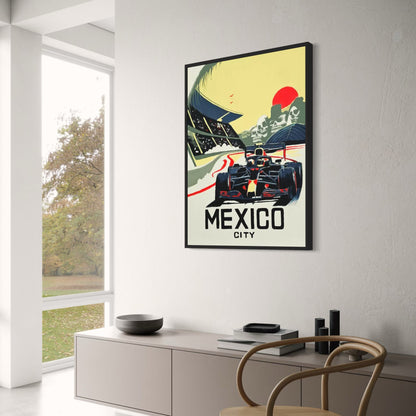 Mexiko-Stadt Poster | Lebendige Kultur & Formel-1-Rennszene | Urban Decor Art