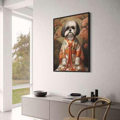 Shih-Tzu-Kunst | Östliche Eleganz | Prachtvolles Wandteppichdesign