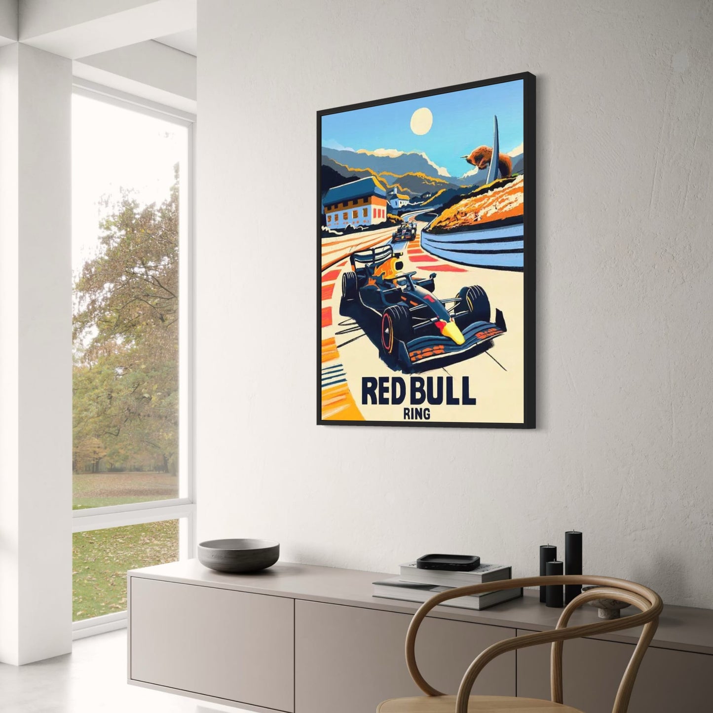 Formel-1-Rennplakat | Red Bull Ring | Motorsport-Wandkunst | Hochgeschwindigkeitsstrecken-Design | Wohndekor | Einzigartiges Geschenk