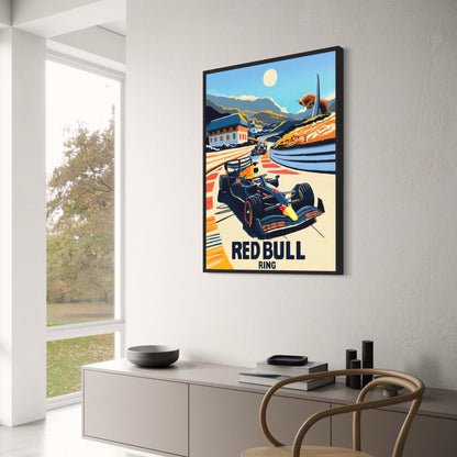 Formel-1-Rennplakat | Red Bull Ring | Motorsport-Wandkunst | Hochgeschwindigkeitsstrecken-Design | Wohndekor | Einzigartiges Geschenk