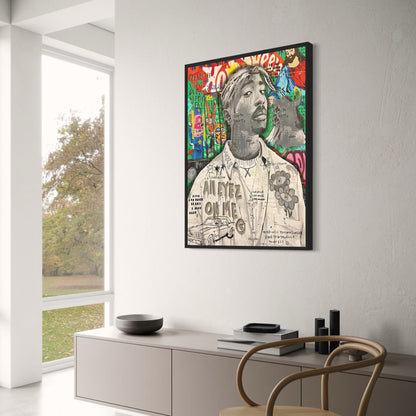 Abstraktes Street-Pop-Art-Poster | Tupac-Porträt | Graffiti-Wandkunst für die Wohnzimmerdekoration