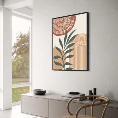Earth Tones Leaves | Botanical Art Print | Nature Inspired Wall Decor | Modern Minimalist Poster | Home Decor | Neutral Color Palette