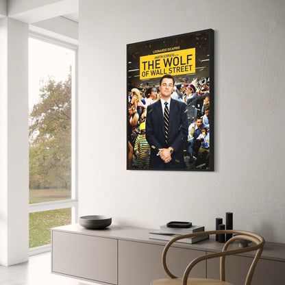 Poster „The Wolf of Wall Street“ | Leinwandbild mit Leonardo DiCaprio | Wanddekoration für klassische Filme | Zuhause & Wohnzimmer