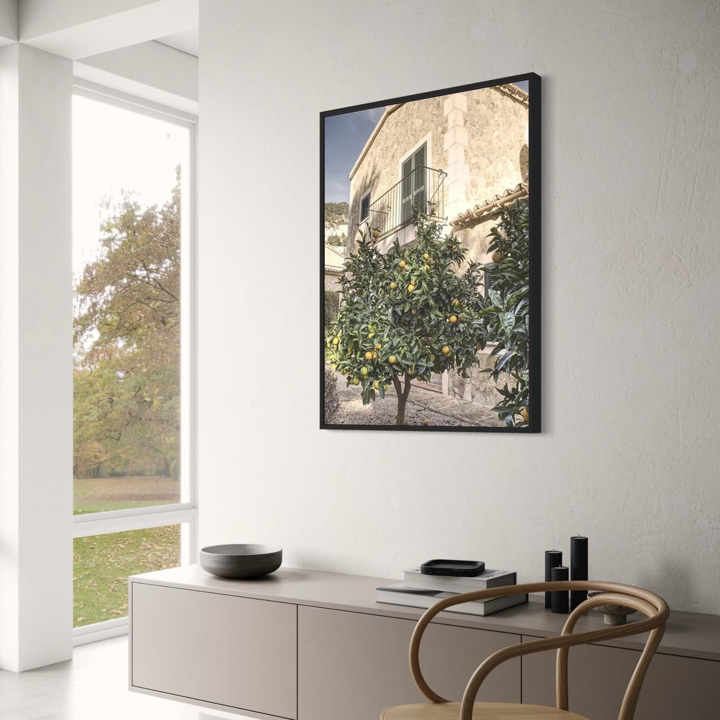 Italiaanse Stad Citroenboom Landschap | Levendige Decor