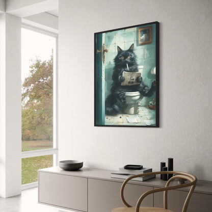Black Cat | Kitten Reading | Retro Art Quote
