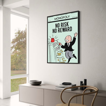Monopoly Inspiration | No Risk No Reward | Vintage Motivational Art