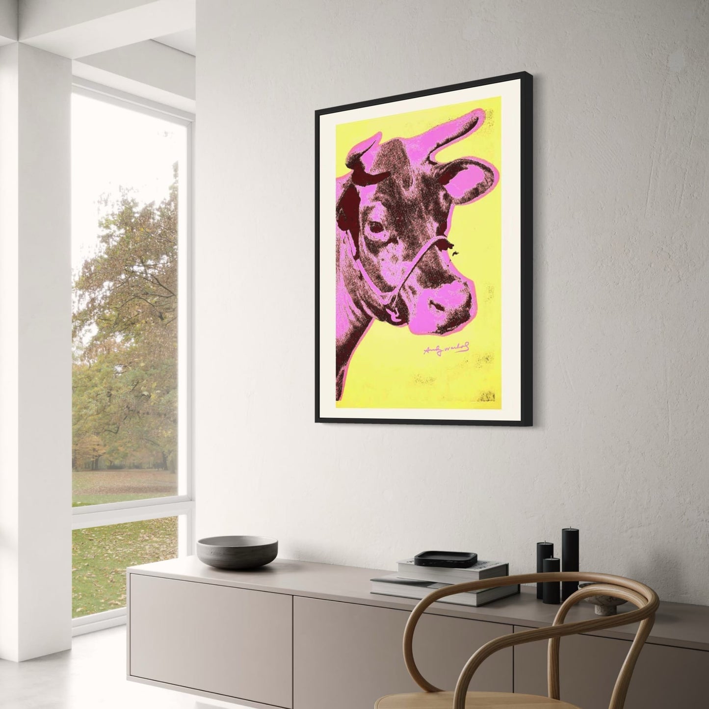 Andy Warhol | De Roze Stier | Levendige Pop Art