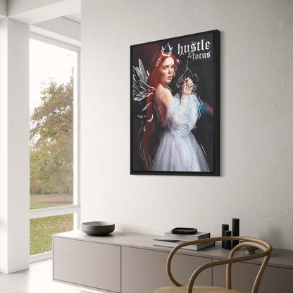 Hustle en Focus | Motiverende Typografie | Modern Kantoor Decor