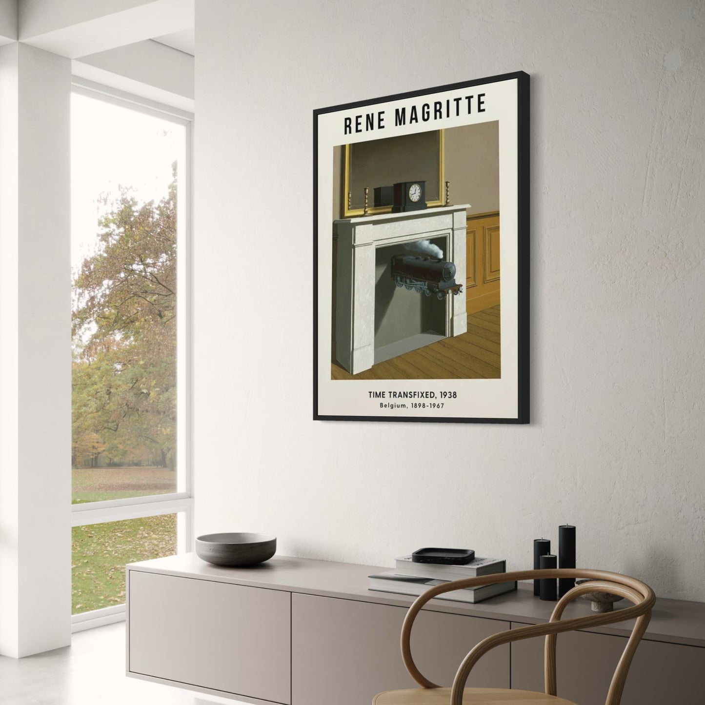 René Magritte | Tijd Versteend 1938 | Surrealisme | Vintage Stoomtrein