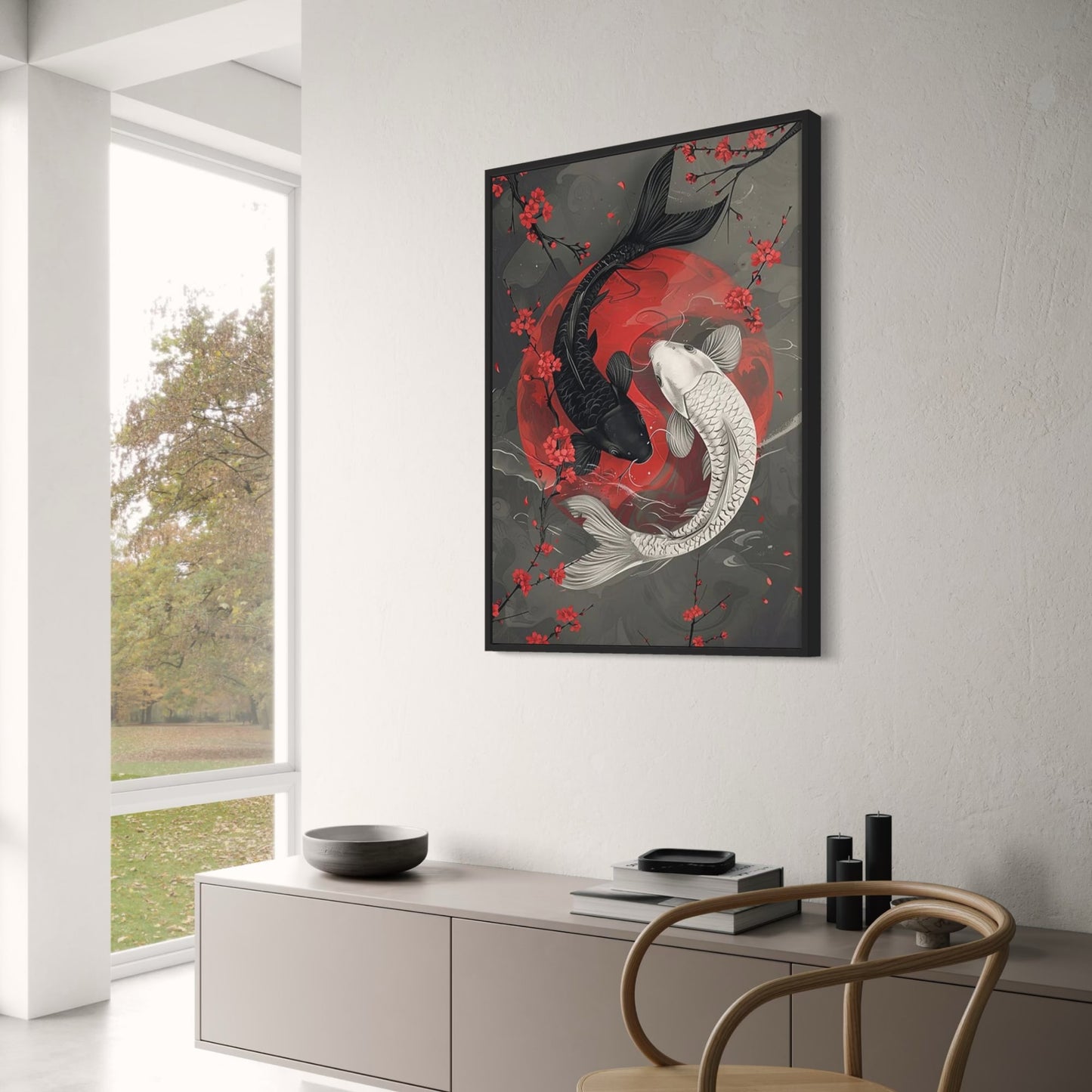 Japanese Koi Yin Yang | Ukiyo-e Style