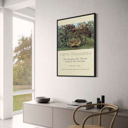 Henri Rousseau | De Hongerige Leeuw | Wilde Dieren Tafereel