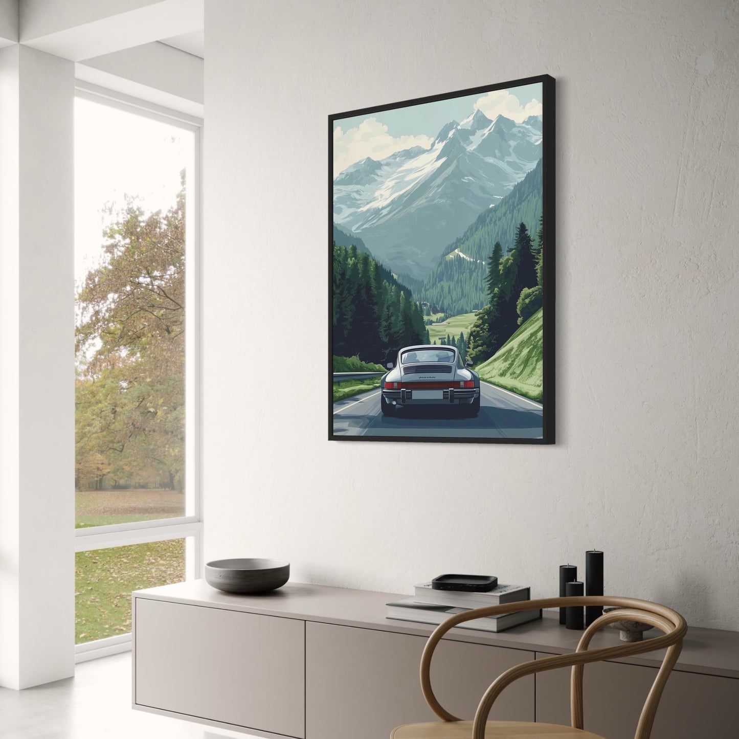 Vintage Porsche | Alpine Drive Retro Scene