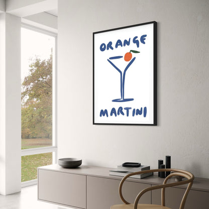 Minimalistischer Orange Martini | Moderne Kunst