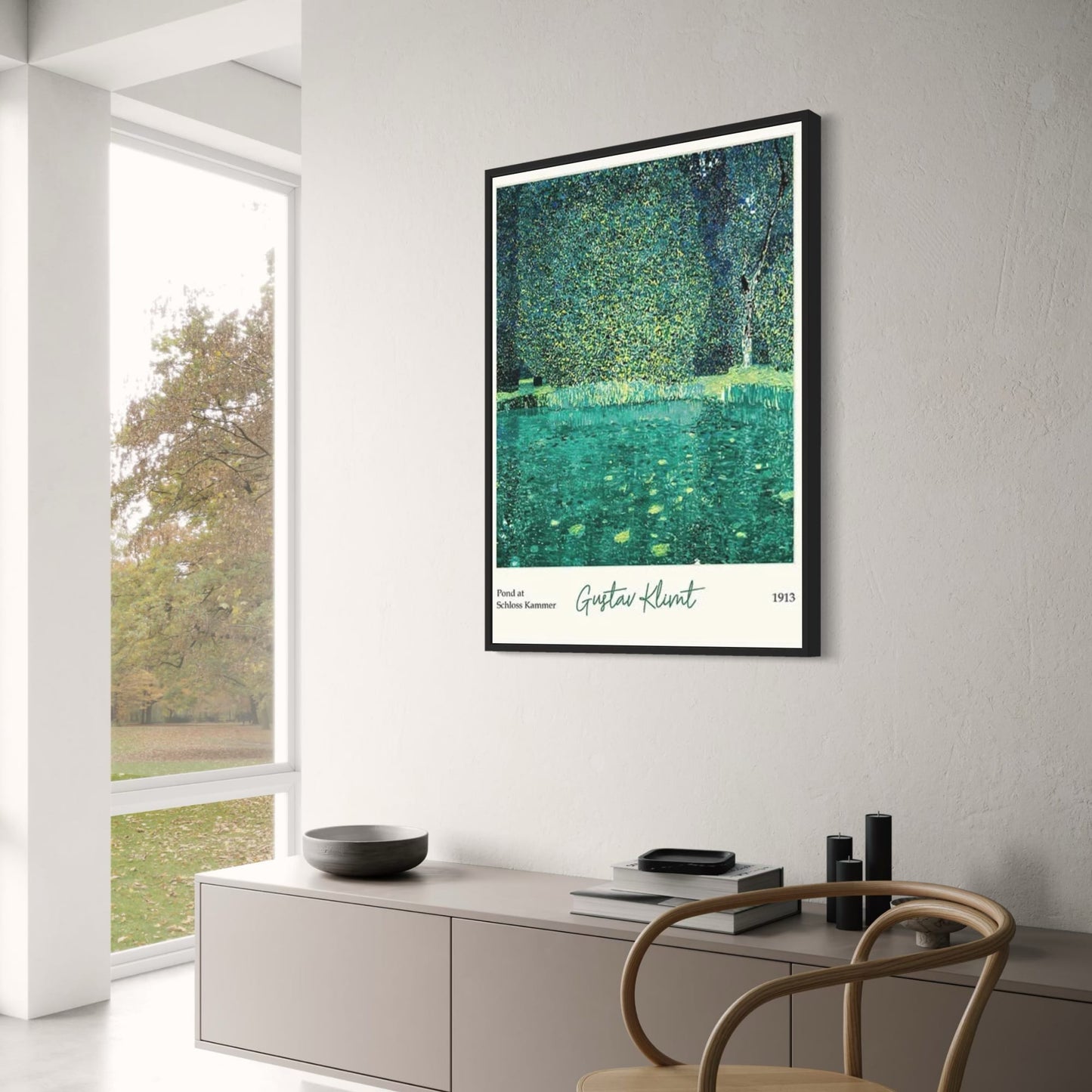 Gustav Klimt Vijver Scene | Attersee Impressionistisch | Levendige Art Nouveau