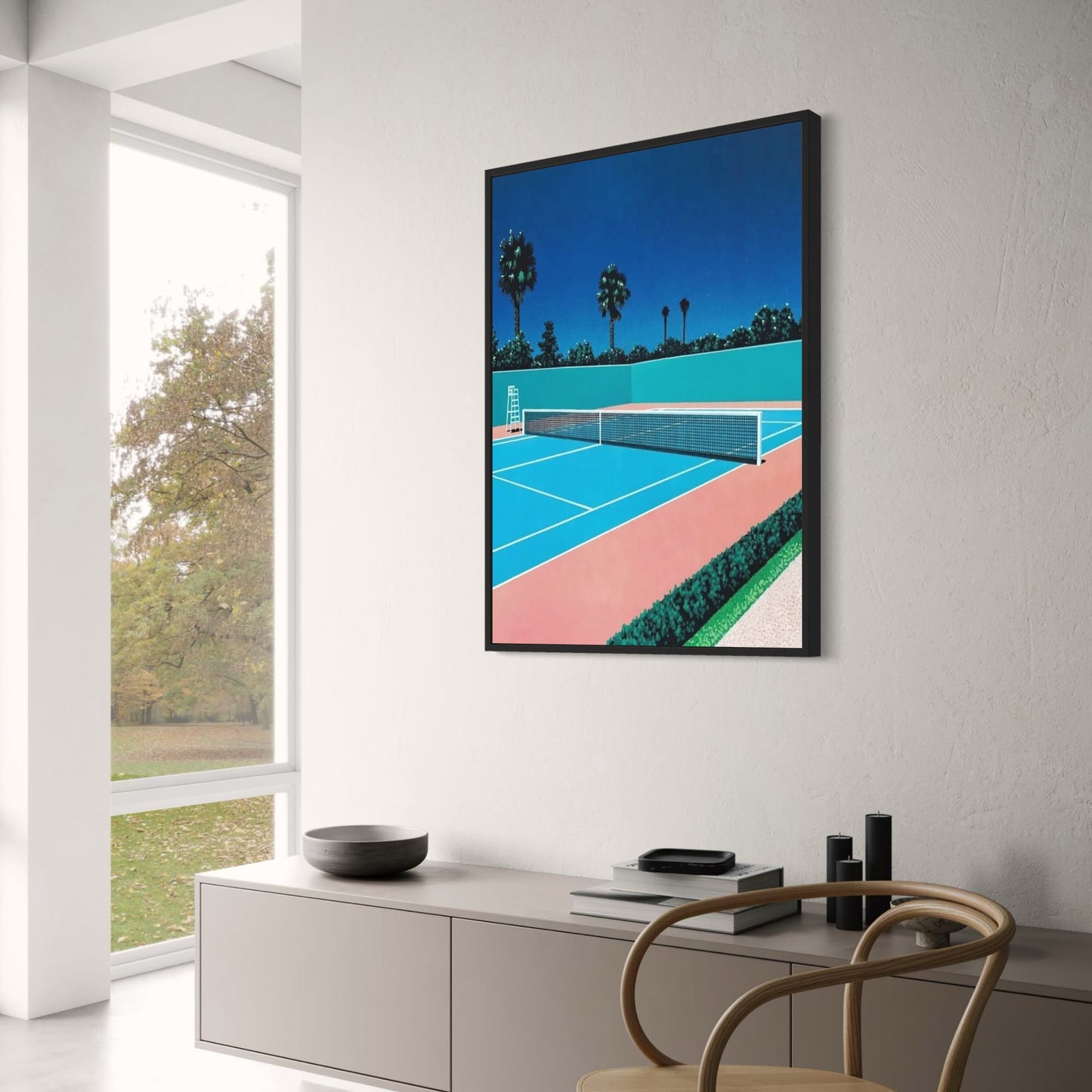 Retro Hiroshi Nagai Poster | Vaporwave Japanisches Strandstadtauto | Leinwand-Wandkunst | Nordische Wohndekoration