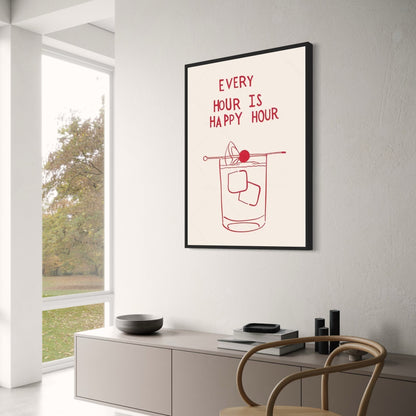 Minimalistische Kunst | Elk Uur Is Happy Hour
