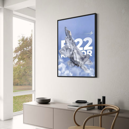 Amerikanisches Kampfflugzeug F22 Poster | Wasserfeste, selbstklebende Wandkunst | Cooles ästhetisches Dekor für Zuhause, Schlafzimmer, Bar