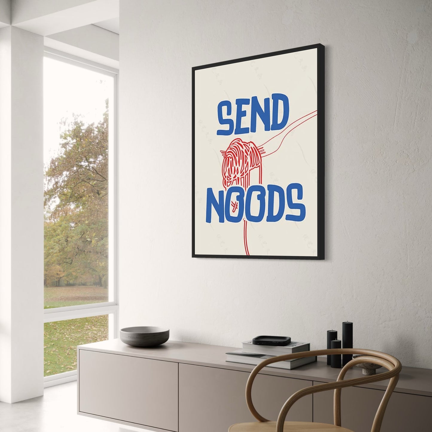 Vintage Keuken | Stuur Noodles | Retro Voedsel Kunst