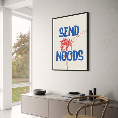 Vintage Keuken | Stuur Noodles | Retro Voedsel Kunst