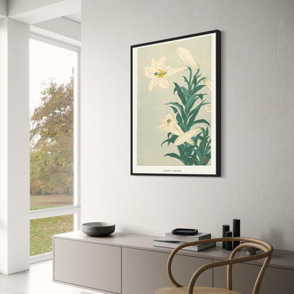 Ohara Koson | Lilies Artwork Poster | Japanese Ukiyo-e Style | Decorative Home Wall Art