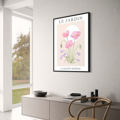 Roze Klaprozen & Paarse Bellenvlinders | Les Fleurs Bloemkunst