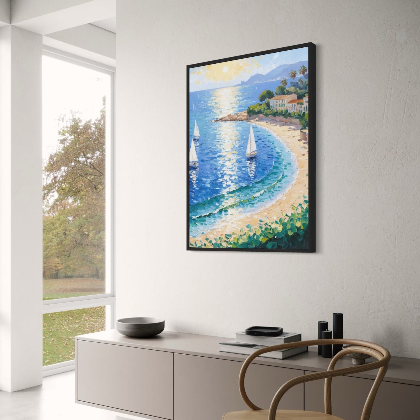 Calming Coastline Poster | Coastal Beach Art | Tranquil Seaside Wall Decor | Ocean Landscape | Relaxing Wall Hanging