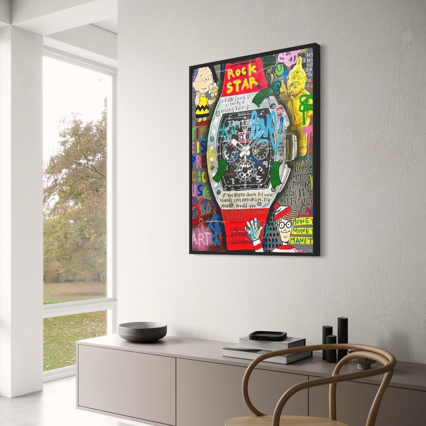 Graffiti Style Red Richard Mille Timepiece Poster | Artistic Wall Decor | Modern Urban Art