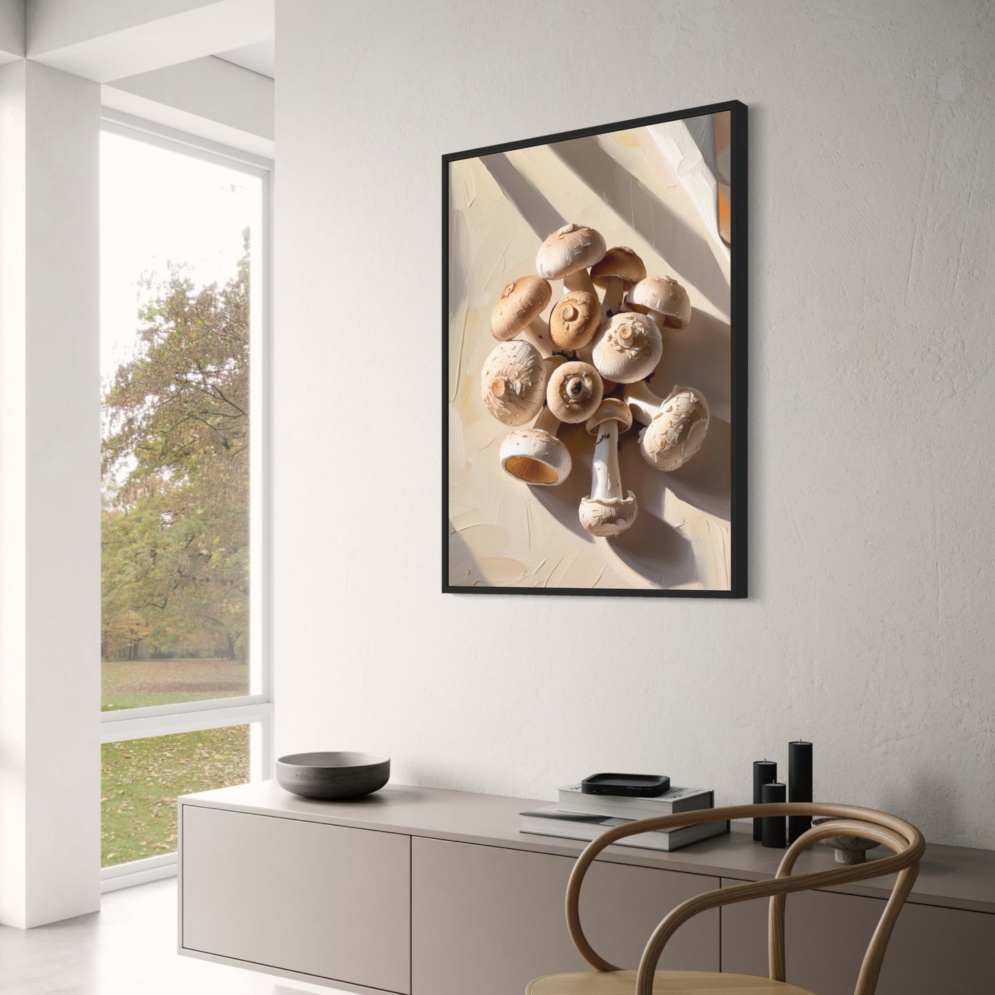 Fresh Mushrooms Artwork | Botanical Wall Poster | Nature-Inspired Decor | Home & Garden Art | Visual Artwork for Living Space