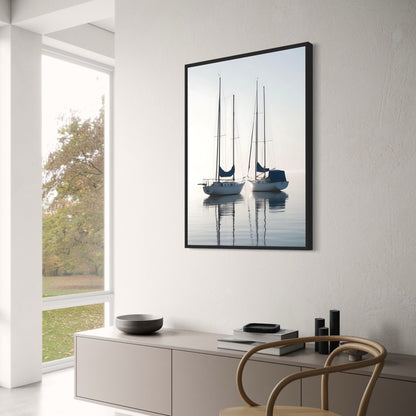 Two Sailing Boats at Sunrise | Vertical Seascape