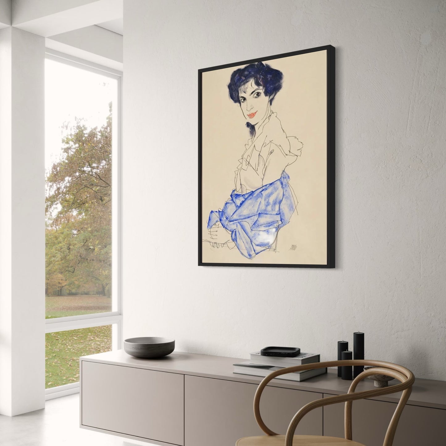 Egon Schiele | Ausdrucksstarkes Porträt | Erdige Farbtöne