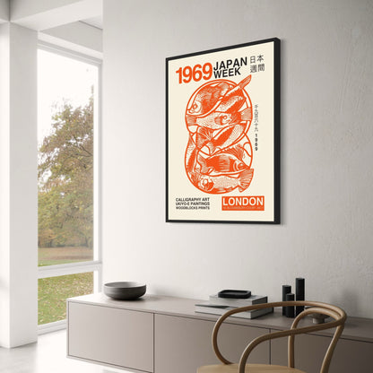 Japanwoche 1969 | Lebendige japanische Kulturausstellung | Vintage-Kunstdekor