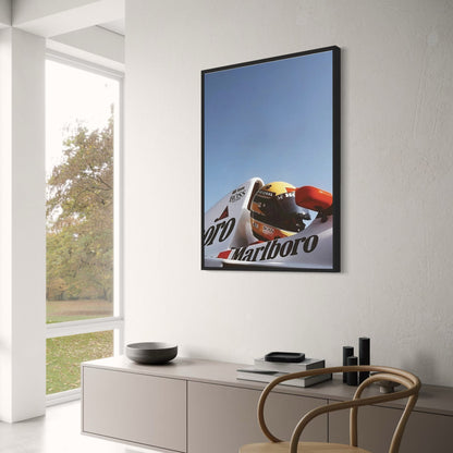 Poster zum Grand Prix von Monaco | Vintage-Rennkunst der Formel 1 | Tribut an Ayrton Senna und McLaren | Klassische Motorsport-Dekoration