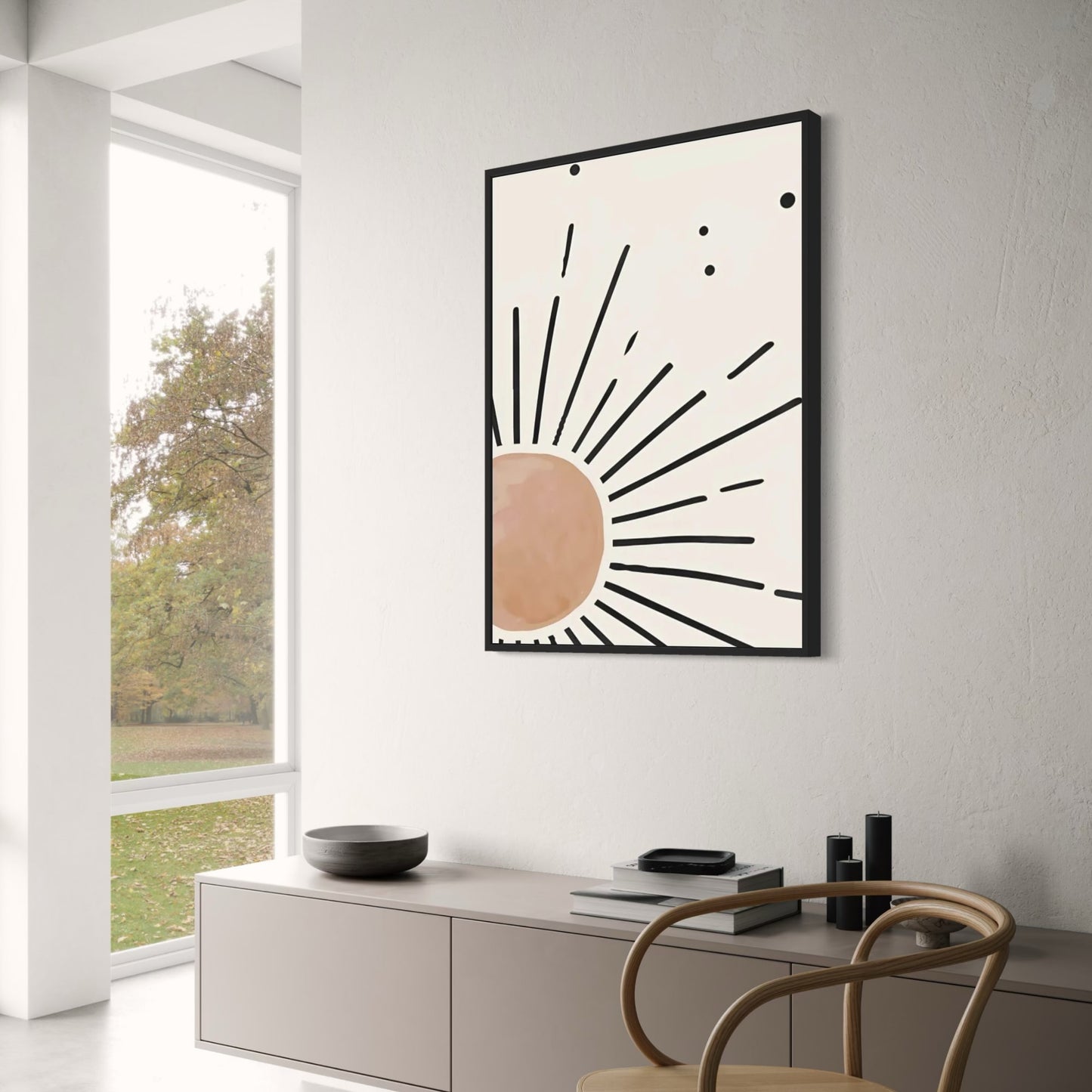 Minimalistisches Sonnenstrahlenmuster | Strahlendes, modernes Sonnendesign
