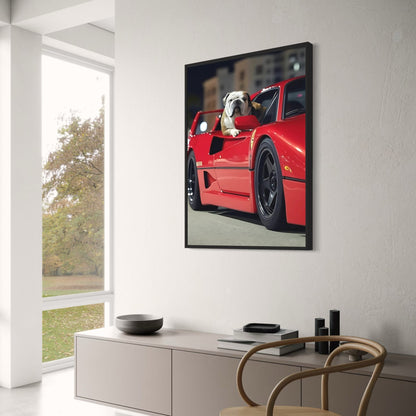 English Bulldog in Ferrari F40 | Luxury Car Portrait
